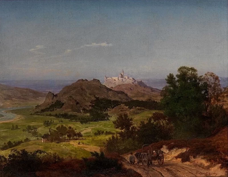 Paesaggio con villaggio castellano, 1849